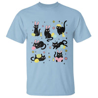 Funny Black Cat With Bunny Eggs Easter Day T Shirt
