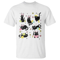 Funny Black Cat With Bunny Eggs Easter Day T Shirt