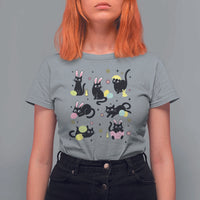 Funny Black Cat With Bunny Eggs Easter Day T Shirt For Women