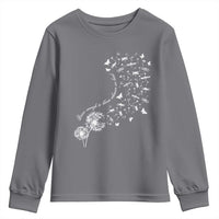 Military Child Month Youth Sweatshirt Brave Enough To Bloom Wherever We Land Dandelion Flowers