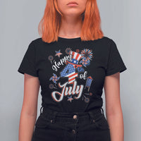 Funny Patriotic Independence Day T Shirt For Women Happy 4th Of July American Firework - Wonder Print Shop