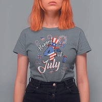 Funny Patriotic Independence Day T Shirt For Women Happy 4th Of July American Firework - Wonder Print Shop