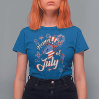Funny Patriotic Independence Day T Shirt For Women Happy 4th Of July American Firework - Wonder Print Shop