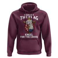 Christian Faith Hoodie 4th Of July Stand For The Flag Kneel For The Cross USA Flag - Wonder Print Shop