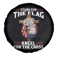 Christian Faith Spare Tire Cover 4th Of July Stand For The Flag Kneel For The Cross USA Flag