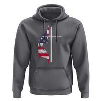 4th Of July Hoodie Christian Faith USA Flag Cross - Wonder Print Shop
