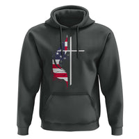 4th Of July Hoodie Christian Faith USA Flag Cross - Wonder Print Shop