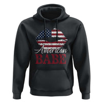 Funny 4th Of July Hoodie American Babe Flag Vintage Lips - Wonder Print Shop