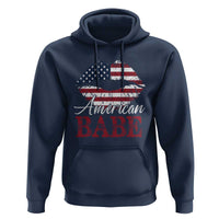 Funny 4th Of July Hoodie American Babe Flag Vintage Lips - Wonder Print Shop
