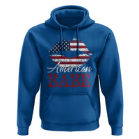Funny 4th Of July Hoodie American Babe Flag Vintage Lips - Wonder Print Shop