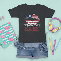 Funny 4th Of July T Shirt For Kid American Babe Flag Vintage Lips - Wonder Print Shop
