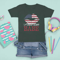 Funny 4th Of July T Shirt For Kid American Babe Flag Vintage Lips - Wonder Print Shop