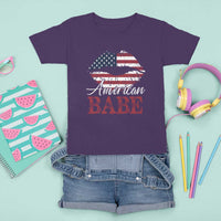 Funny 4th Of July T Shirt For Kid American Babe Flag Vintage Lips - Wonder Print Shop