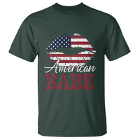 Funny 4th Of July T Shirt American Babe Flag Vintage Lips - Wonder Print Shop