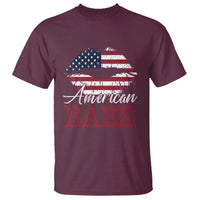 Funny 4th Of July T Shirt American Babe Flag Vintage Lips - Wonder Print Shop