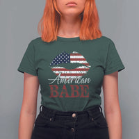 Funny 4th Of July T Shirt For Women American Babe Flag Vintage Lips - Wonder Print Shop
