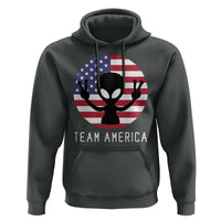 Funny 4th Of July Alien Hoodie Team America USA Flag UFO - Wonder Print Shop