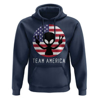 Funny 4th Of July Alien Hoodie Team America USA Flag UFO - Wonder Print Shop