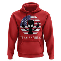 Funny 4th Of July Alien Hoodie Team America USA Flag UFO - Wonder Print Shop