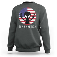 Funny 4th Of July Alien Sweatshirt Team America USA Flag UFO - Wonder Print Shop