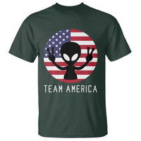 Funny 4th Of July Alien T Shirt Team America USA Flag UFO - Wonder Print Shop