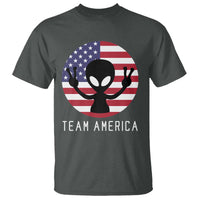 Funny 4th Of July Alien T Shirt Team America USA Flag UFO - Wonder Print Shop