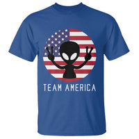 Funny 4th Of July Alien T Shirt Team America USA Flag UFO - Wonder Print Shop