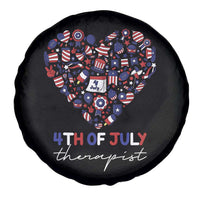 Funny Independence Day Spare Tire Cover 4th Of July Therapist Big Heart
