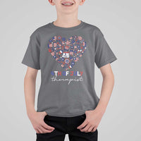 Funny Independence Day T Shirt For Kid 4th Of July Therapist Big Heart - Wonder Print Shop