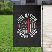 Funny One Nation Under God ESTD 1776 Garden Flag 4th Of July Patriotic Christian - Wonder Print Shop