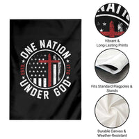 Funny One Nation Under God ESTD 1776 Garden Flag 4th Of July Patriotic Christian - Wonder Print Shop