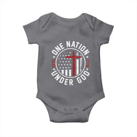 Funny One Nation Under God ESTD 1776 Baby Onesie 4th Of July Patriotic Christian - Wonder Print Shop