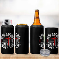 Funny One Nation Under God ESTD 1776 4 in 1 Can Cooler Tumbler 4th Of July Patriotic Christian - Wonder Print Shop