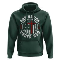 Funny One Nation Under God ESTD 1776 Hoodie 4th Of July Patriotic Christian - Wonder Print Shop