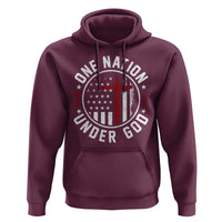 Funny One Nation Under God ESTD 1776 Hoodie 4th Of July Patriotic Christian - Wonder Print Shop