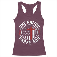 Funny One Nation Under God ESTD 1776 Racerback Tank Top 4th Of July Patriotic Christian - Wonder Print Shop