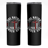 Funny One Nation Under God ESTD 1776 Skinny Tumbler 4th Of July Patriotic Christian - Wonder Print Shop