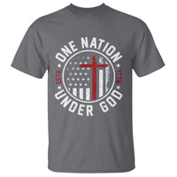 Funny One Nation Under God ESTD 1776 T Shirt 4th Of July Patriotic Christian - Wonder Print Shop