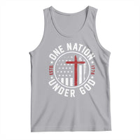 Funny One Nation Under God ESTD 1776 Tank Top 4th Of July Patriotic Christian - Wonder Print Shop