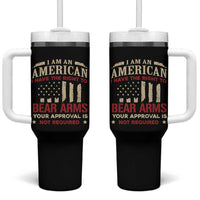 Funny I Am An American I Have The Right To Bear Arms Your Approval Is Not Required Tumbler With Handle Pro 2nd Amendment - Wonder Print Shop
