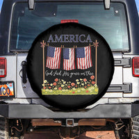 Funny America God Shed His Grace On Thee Spare Tire Cover 4th Of July Christian American Flag - Wonder Print Shop