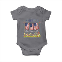 Funny America God Shed His Grace On Thee Baby Onesie 4th Of July Christian American Flag - Wonder Print Shop