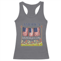 Funny America God Shed His Grace On Thee Racerback Tank Top 4th Of July Christian American Flag - Wonder Print Shop
