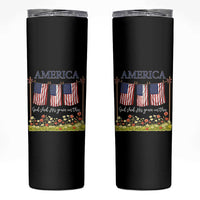 Funny America God Shed His Grace On Thee Skinny Tumbler 4th Of July Christian American Flag - Wonder Print Shop