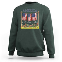 Funny America God Shed His Grace On Thee Sweatshirt 4th Of July Christian American Flag - Wonder Print Shop