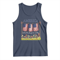 Funny America God Shed His Grace On Thee Tank Top 4th Of July Christian American Flag - Wonder Print Shop