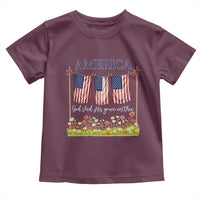 Funny America God Shed His Grace On Thee Toddler T Shirt 4th Of July Christian American Flag - Wonder Print Shop