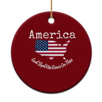 Funny America God Shed His Grace On Thee 4th of July Ceramic Ornament - Wonder Print Shop
