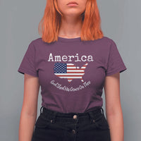 Funny America God Shed His Grace On Thee 4th of July T Shirt For Women - Wonder Print Shop