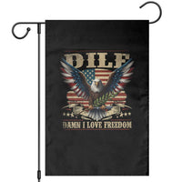 Funny 4th Of July DILF Damn I Love Freedom Garden Flag Bald Eagle American Flag - Wonder Print Shop